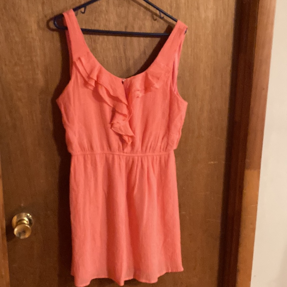 As you wish- xl- under lining. Orange ruffle neckline. Short length. Cute w